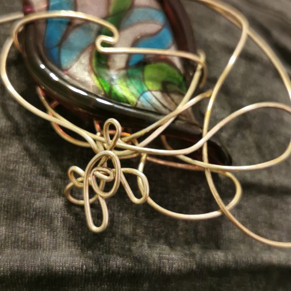 Artisan Created Art Glass and Wire Wrapped Choker Necklace - Picture 11 of 14